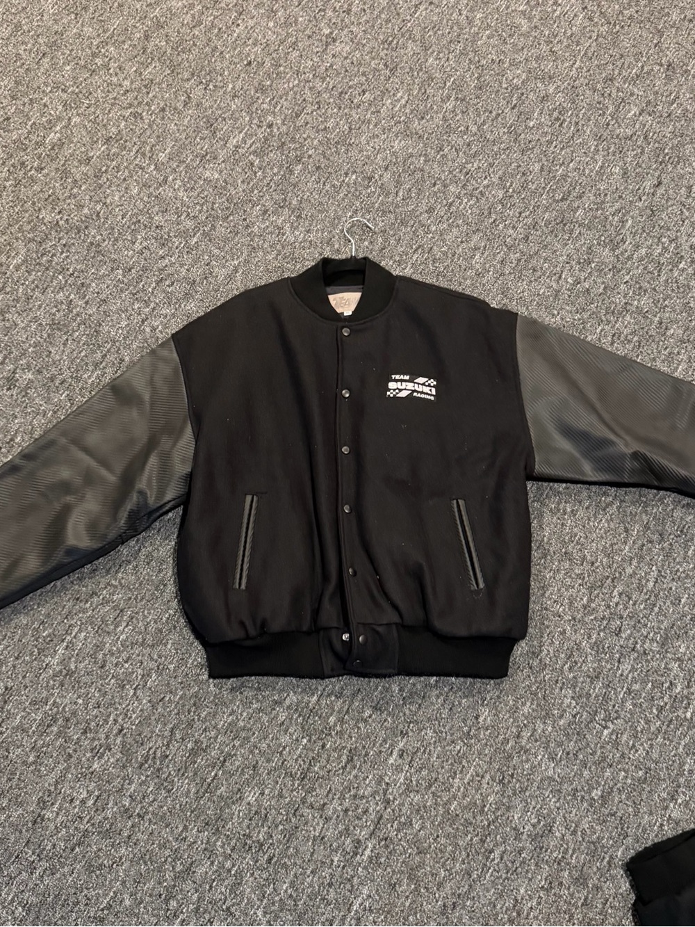 Vintage Team Suzuki Racing Varsity Jacket XL Wool Leather Made in USA